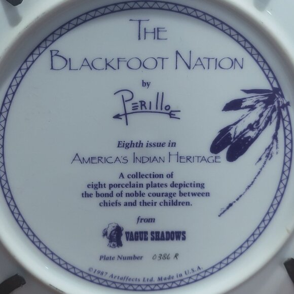 Vague Shadows The Blackfoot Nation Decorative Collector Plate by Perillo Eighth - Picture 14 of 16